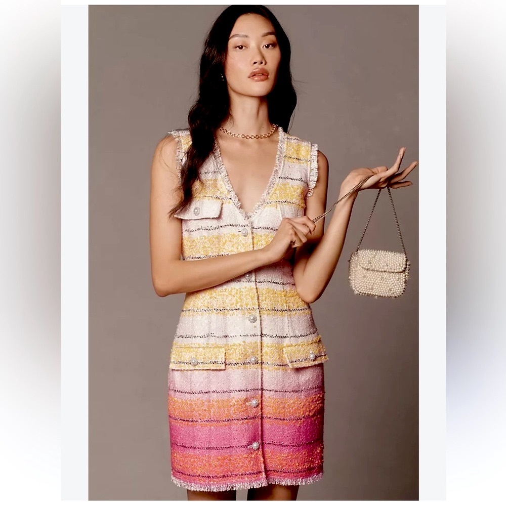 Anthropologie | Maeve Tweed Sleeveless Mini Dress
